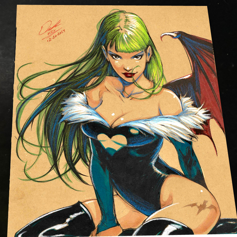 Morrigan Art Print Signed 8.5x11 | Art by Keyeske