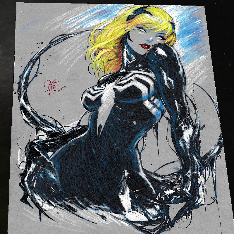 Gwen Stacy x Venom Art Print Signed 8.5x11 | Art by Keyeske