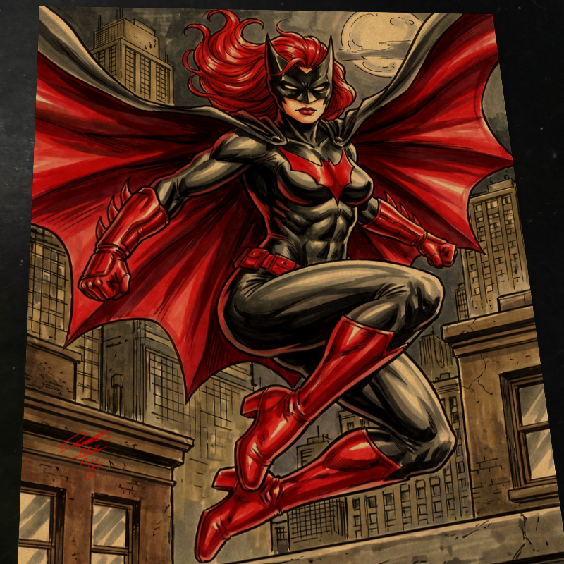 Batwoman DC Art Print Signed 8.5x11 | Art by Keyeske