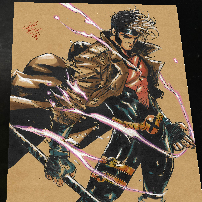 Gambit X-Men Art Print Signed 8.5x11 | Art by Keyeske
