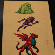 Monster Original Art Print Signed 8.5x11 | Art by Keyeske