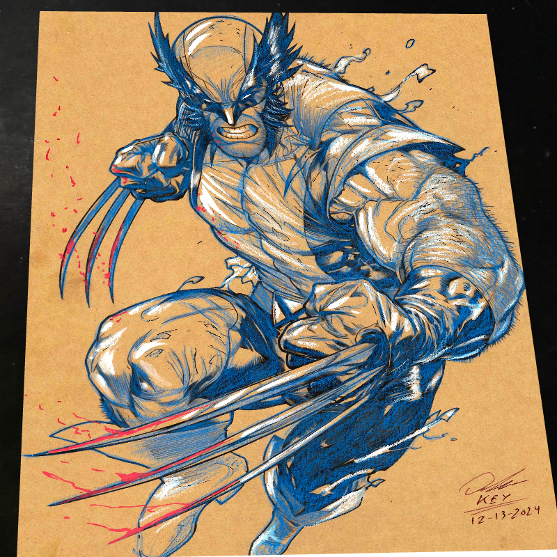 Wolverine X-Men Art Print Signed 8.5x11 | Art by Keyeske
