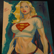 Supergirl DC Art Print Signed 8.5x11 | Art by Keyeske