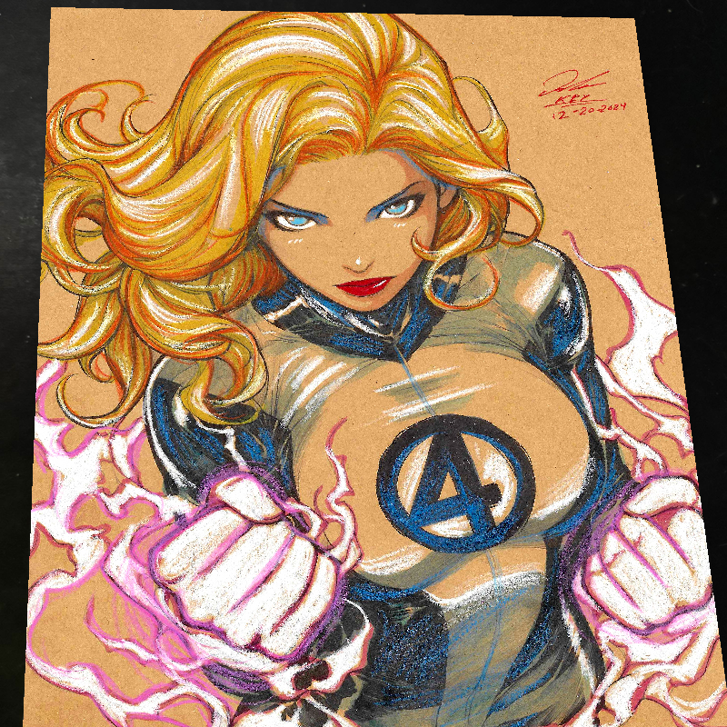 Sue Storm Fantastic 4 Art Print Signed 8.5x11 | Art by Keyeske