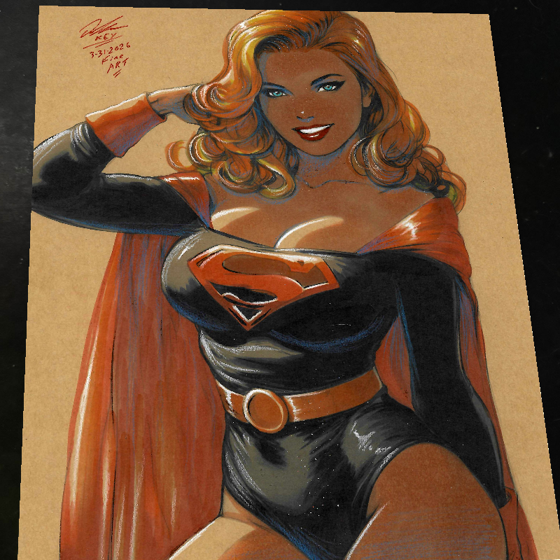 Supergirl DC Art Print Signed 8.5x11 | Art by Keyeske