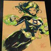 Jade Green Lantern Art Print Signed 8.5x11 | Art by Keyeske