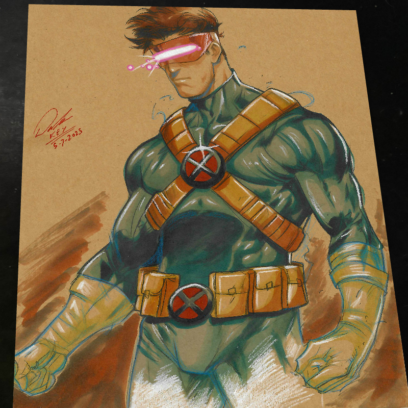 Cyclops X-Men Art Print Signed 8.5x11 | Art by Keyeske