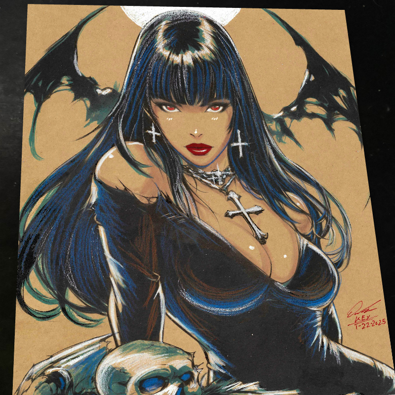 Vampirella Art Print Signed 8.5x11 Art by Keyeske