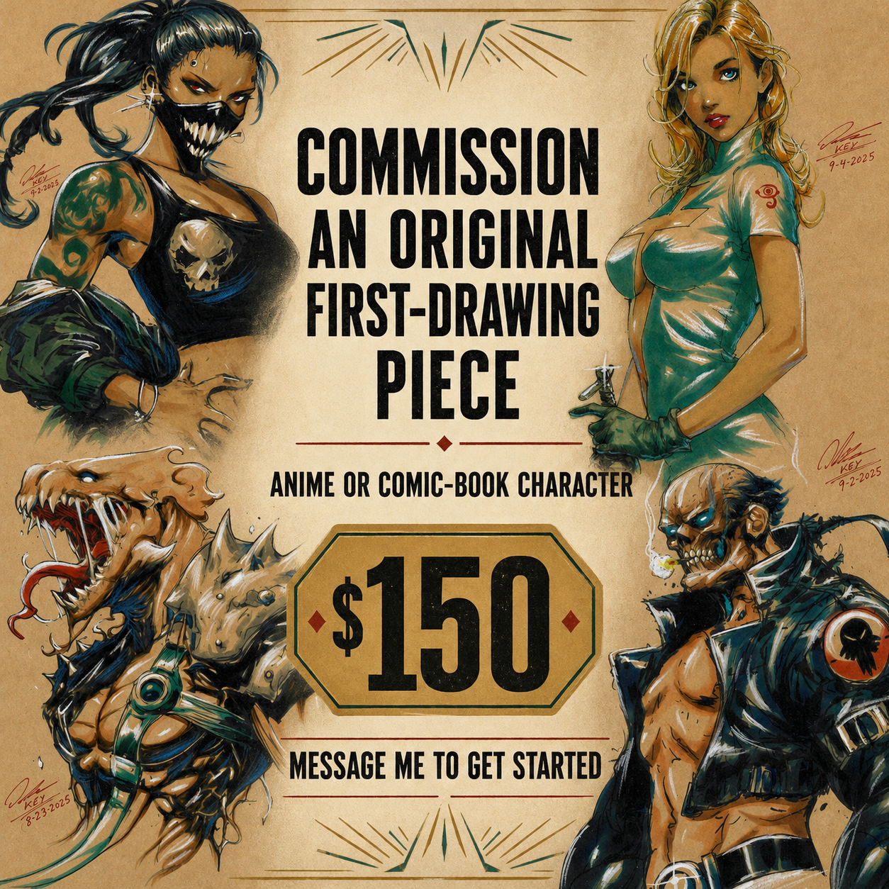 Commission Original Art Illustration Signed 8.5x11 | Art by Keyeske