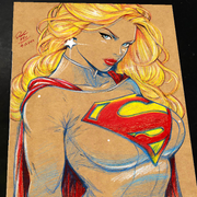 Supergirl DC Art Print Signed 8.5x11 | Art by Keyeske