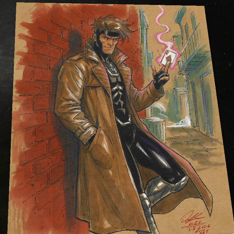 Gambit X-Men Art Print Signed 8.5x11 | Art by Keyeske