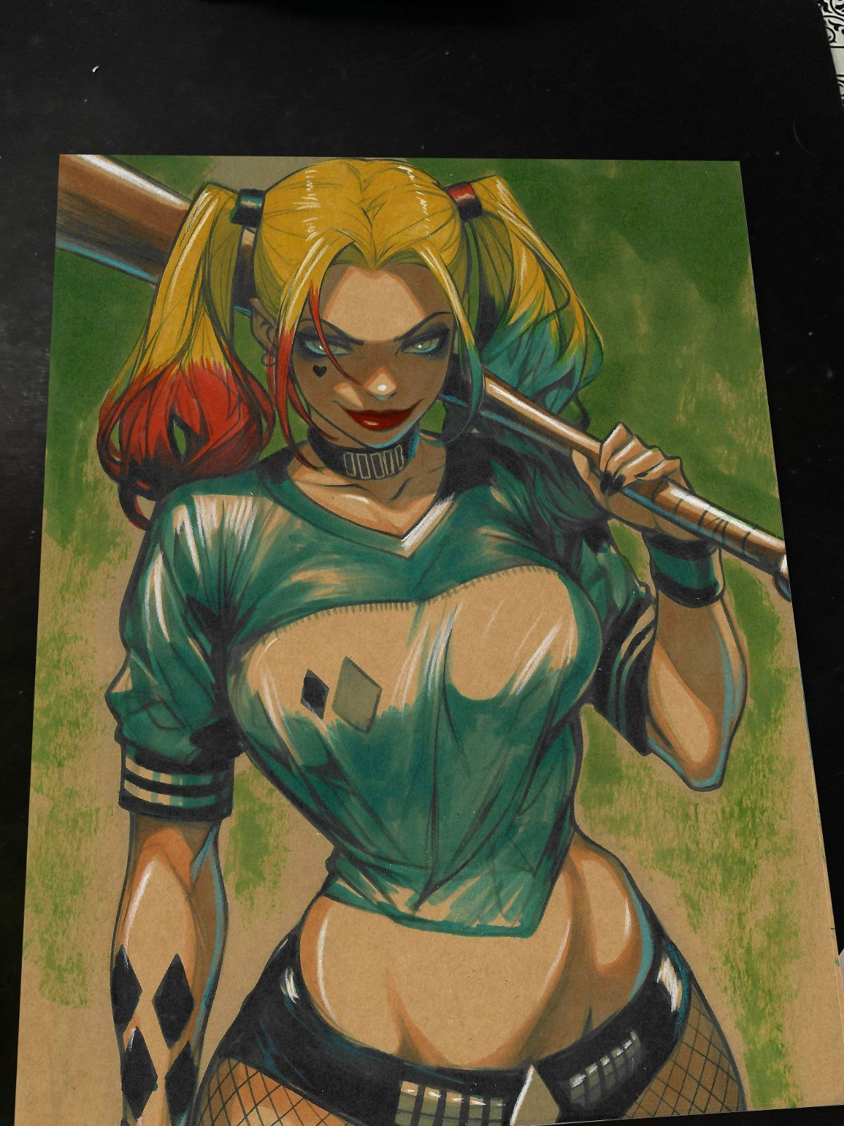 Harley Quinn Print Signed 8.5x11 | Art by Keyeske