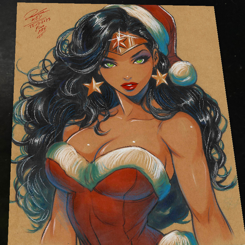 Wonder Woman Art Print Signed 8.5x11 | Art by Keyeske