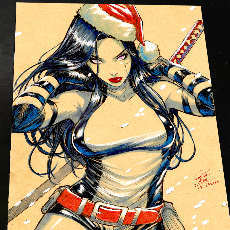 Psylocke Art Print Signed 8.5x11 | Art by Keyeske