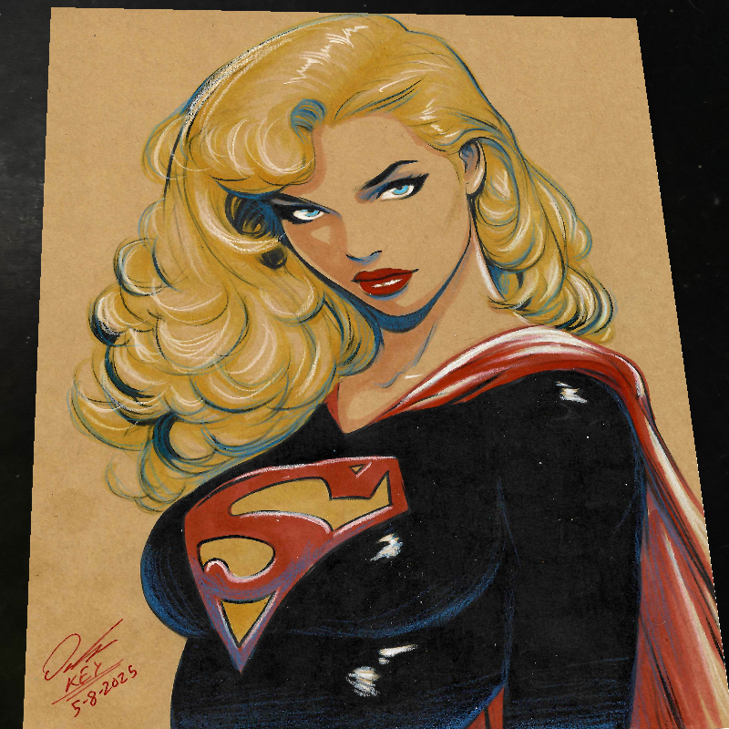 Supergirl DC Art Print Signed 8.5x11 | Art by Keyeske