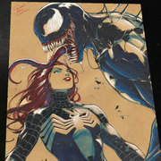Mary Jane x Venom - Marvel art print by Keyeske