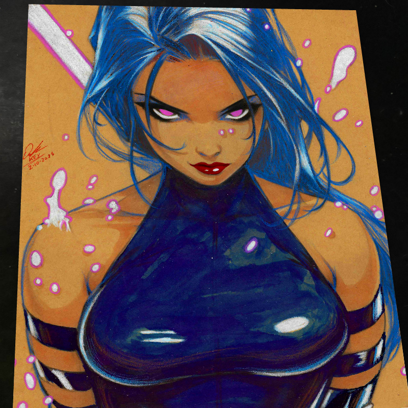 Psylocke - Marvel art print by Keyeske