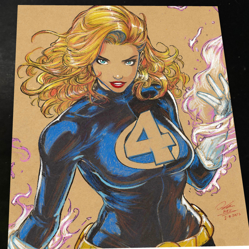 Sue Storm Fantastic 4 Art Print Signed 8.5x11 | Art by Keyeske