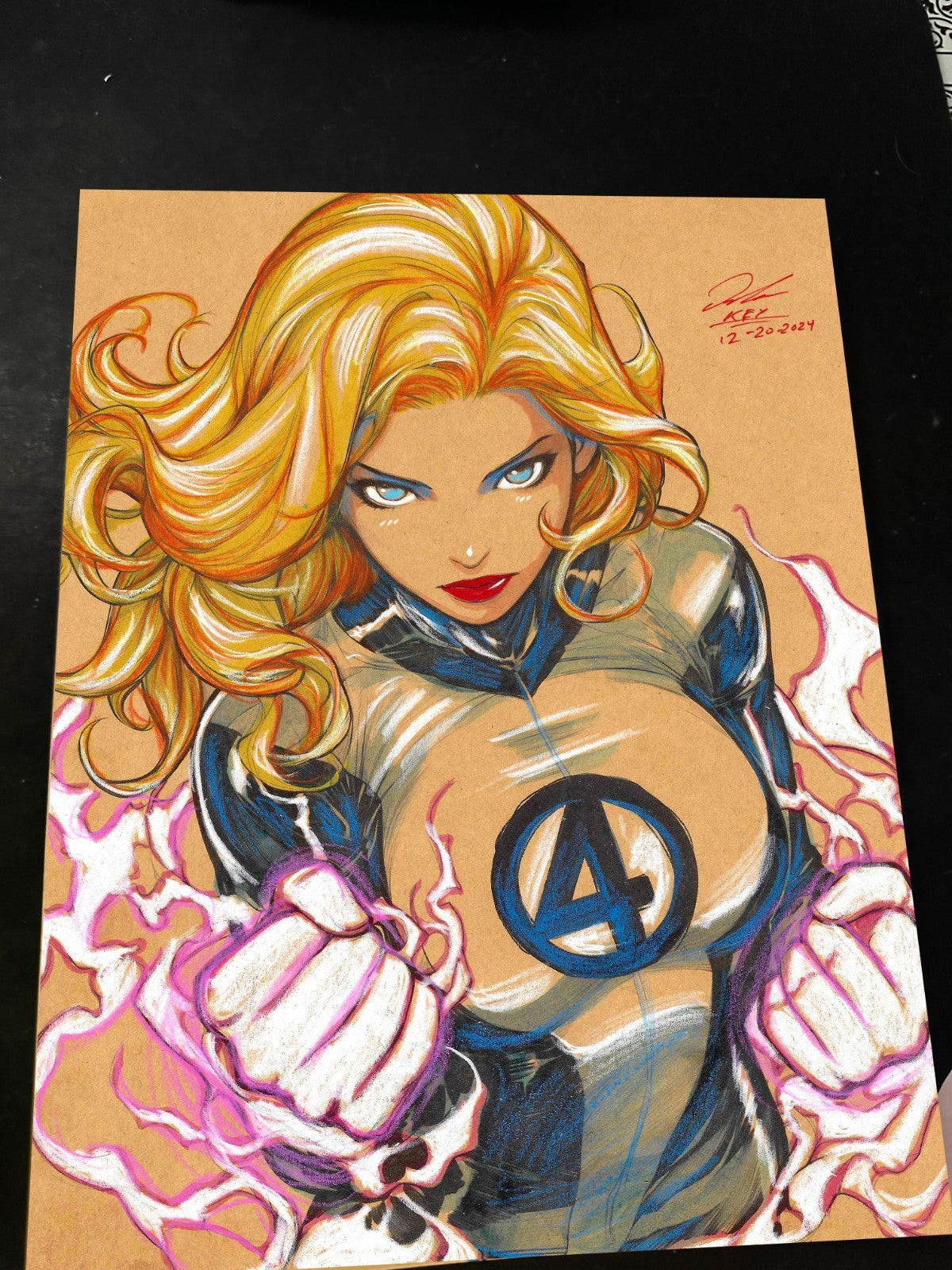 Sue Storm Fantastic 4 Art Print Signed 8.5x11 | Art by Keyeske