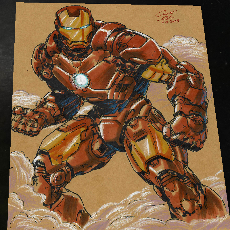 Iron Man Art Print Signed 8.5x11 | Art by Keyeske