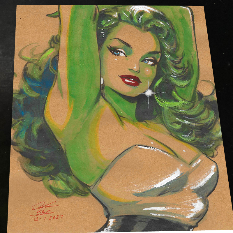 She Hulk Art Print Signed 8.5x11 | Art by Keyeske