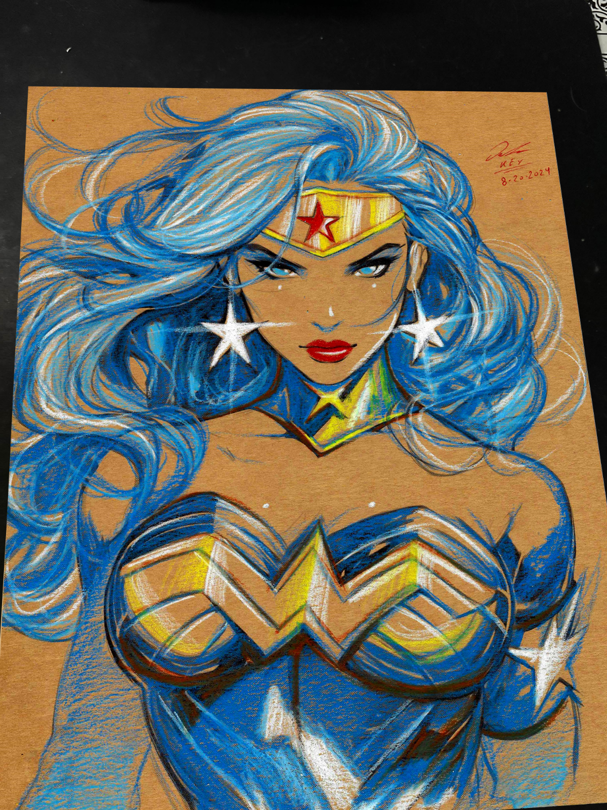 Wonder Woman Art Print Signed 8.5x11 | Art by Keyeske
