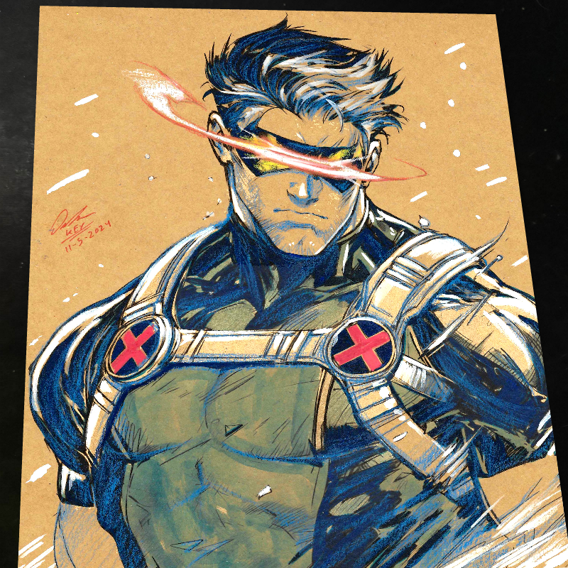 Cyclops X-Men Art Print Signed 8.5x11 | Art by Keyeske
