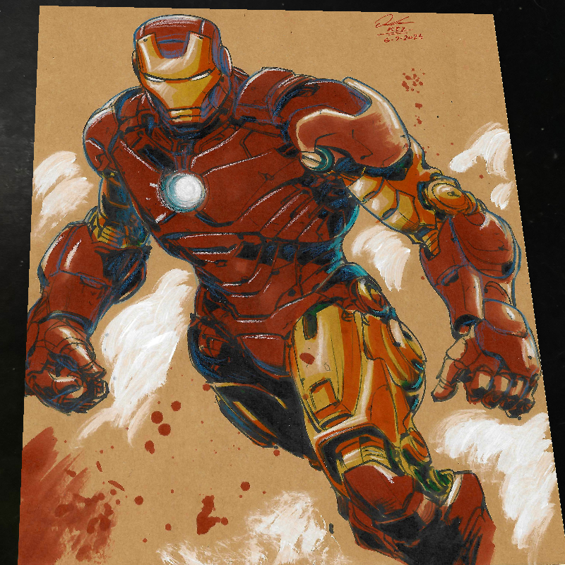 Iron Man Art Print Signed 8.5x11 | Art by Keyeske
