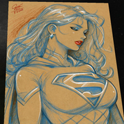 Supergirl DC Art Print Signed 8.5x11 | Art by Keyeske