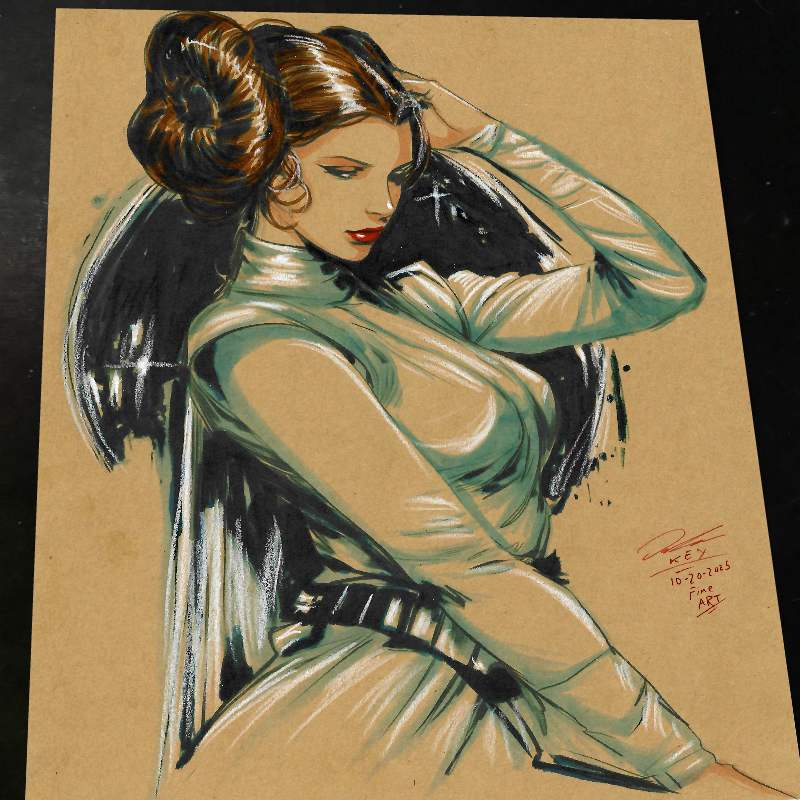 Princess Leia Art Print Signed 8.5x11 | Art by Keyeske