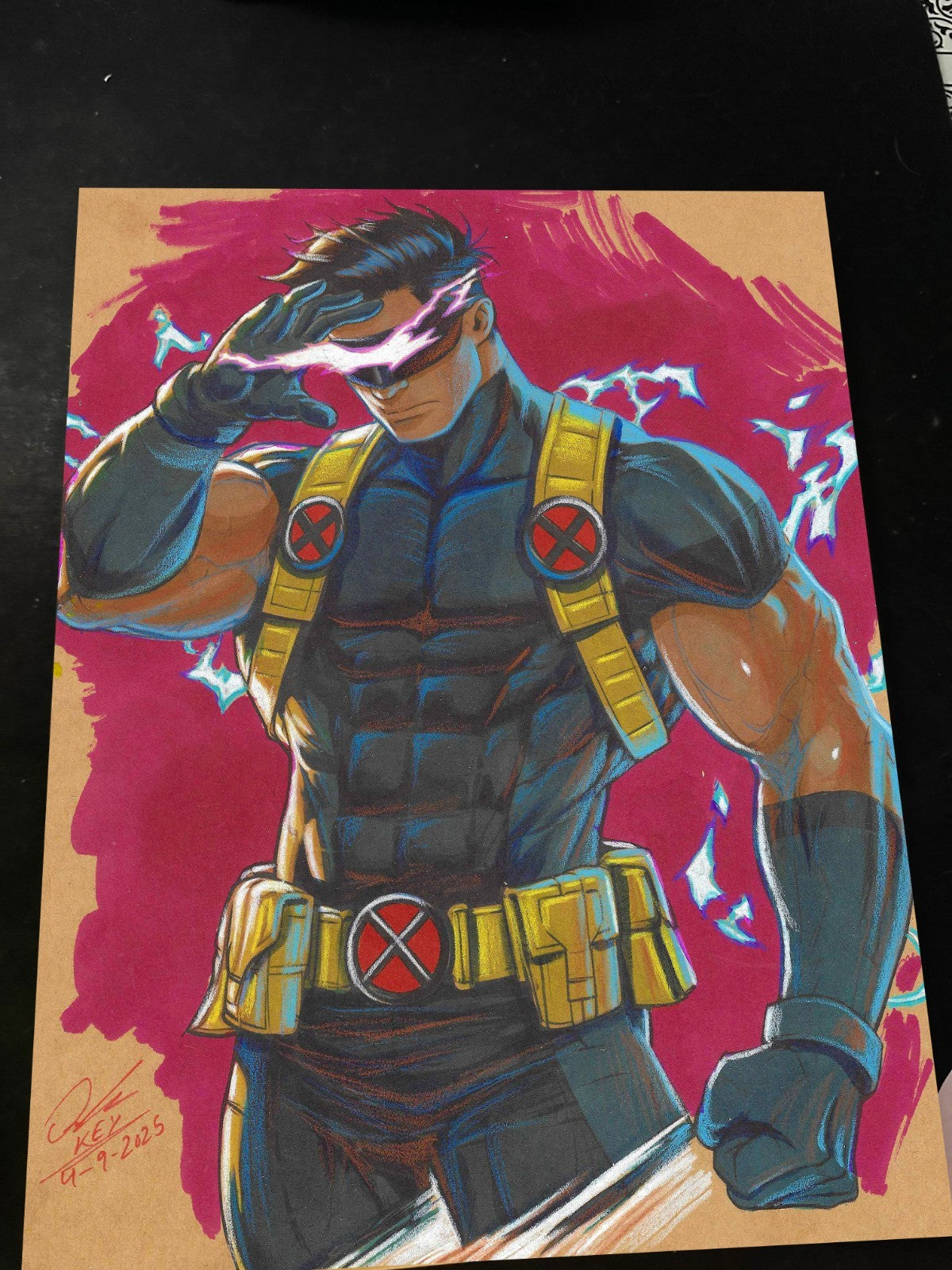Cyclops X-Men Art Print Signed 8.5x11 | Art by Keyeske