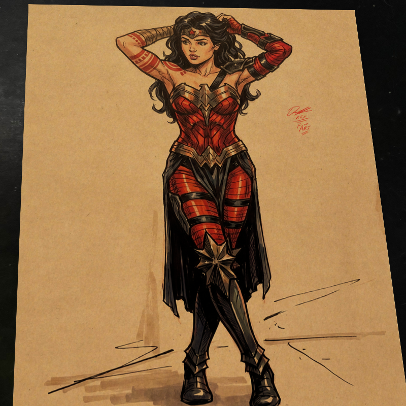 Wonder Woman Art Print Signed 8.5x11 | Art by Keyeske