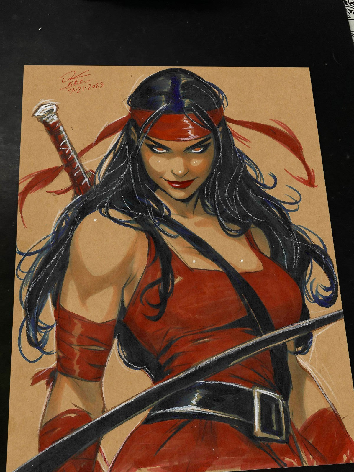 Elektra Art Print Signed 8.5x11 | Art by Keyeske