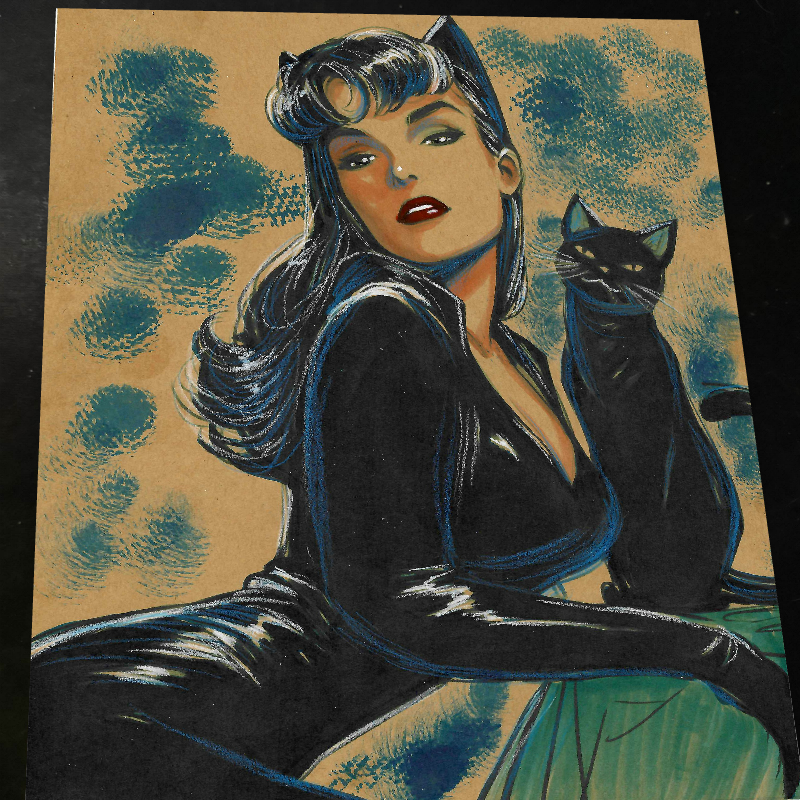 Catwoman Art Print Signed 8.5x11 | Art by Keyeske