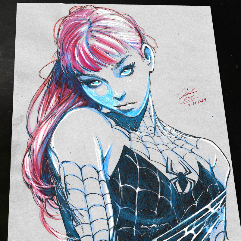 Mary Jane Watson Art Print Signed 8.5x11 | Art by Keyeske