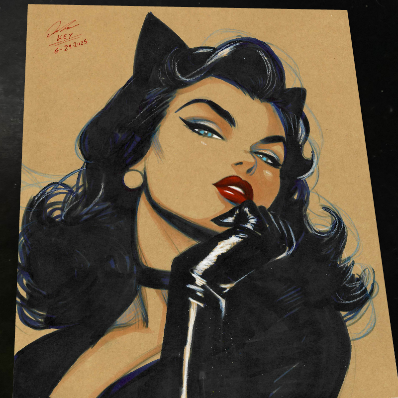 Catwoman Art Print Signed 8.5x11 | Art by Keyeske
