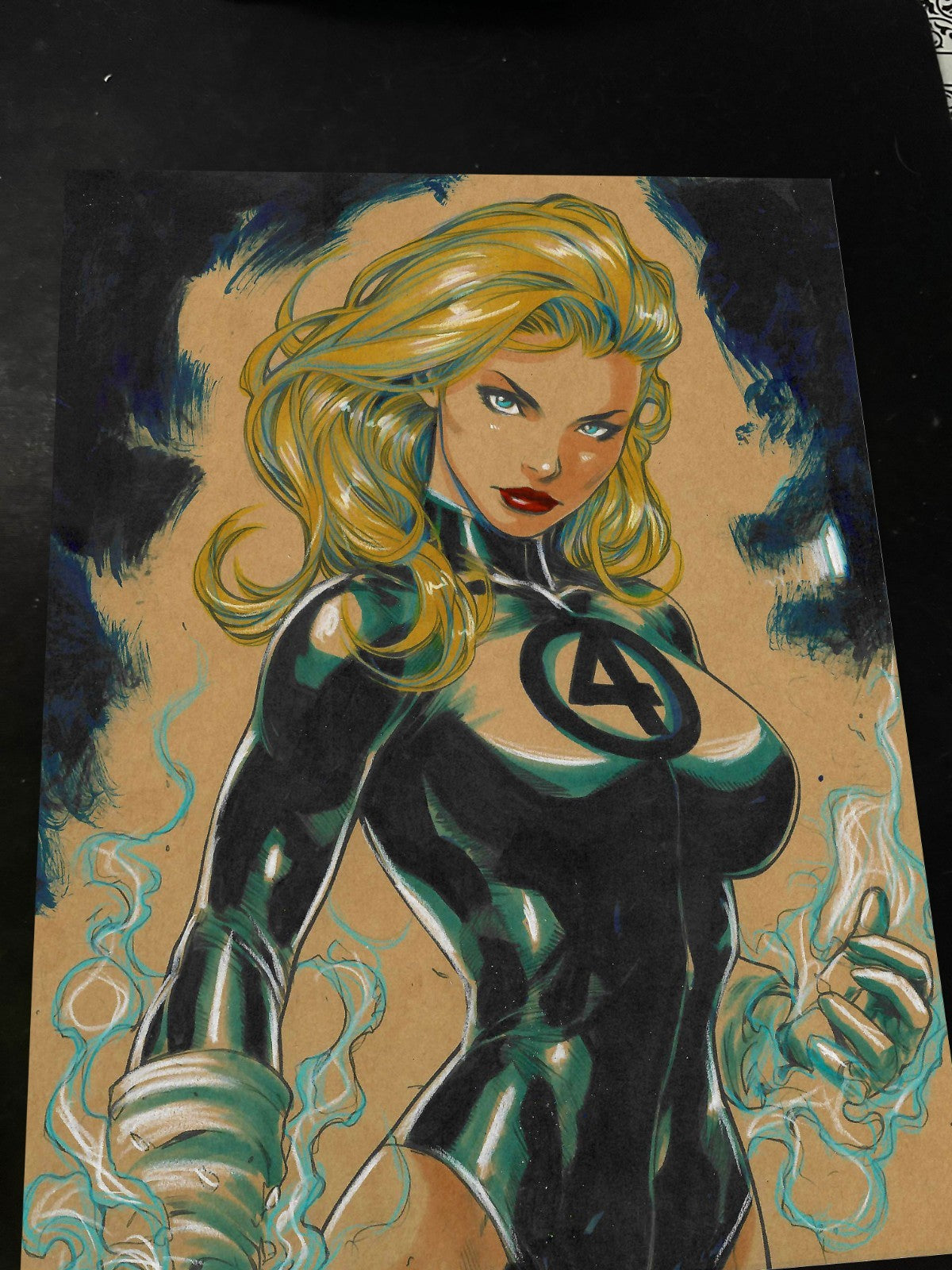 Sue Storm Fantastic 4 Art Print Signed 8.5x11 | Art by Keyeske