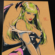 Morrigan Aensland Darkstalkers Art Print Signed 8.5x11 | Art by Keyeske