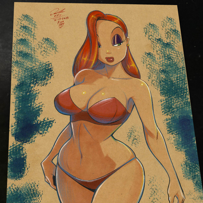 Jessica Rabbit Art Print Signed 8.5x11 | Art by Keyeske
