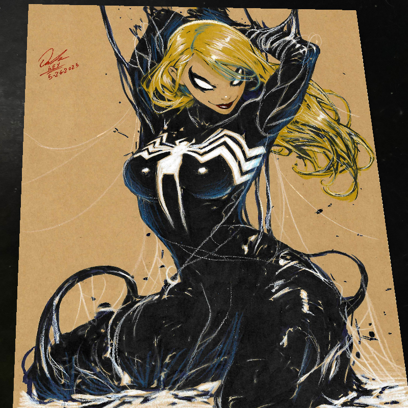 Gwen Stacy x Venom Art Print Signed 8.5x11 | Art by Keyeske