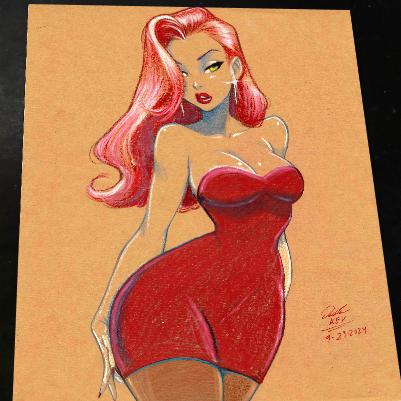 Jessica Rabbit Art Print Signed 8.5x11 | Art by Keyeske