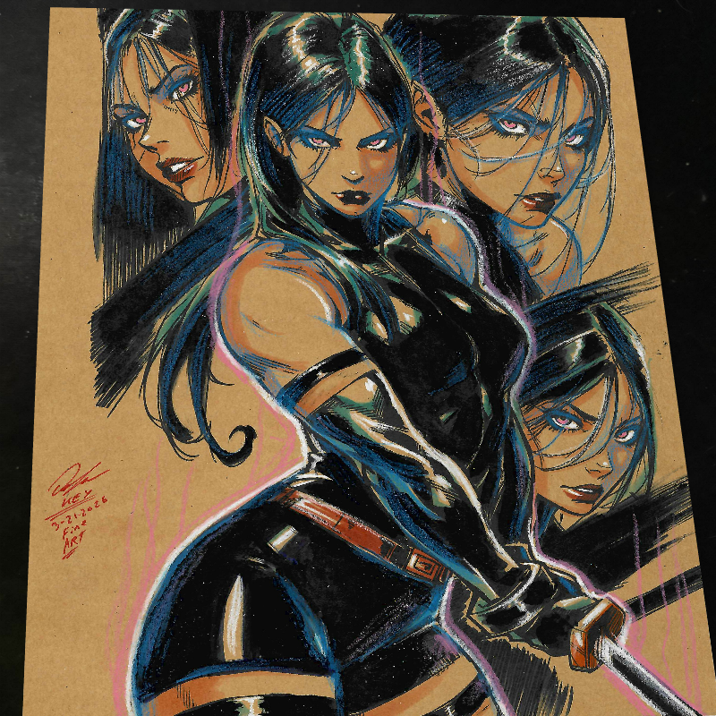 Psylocke - Marvel art print by Keyeske
