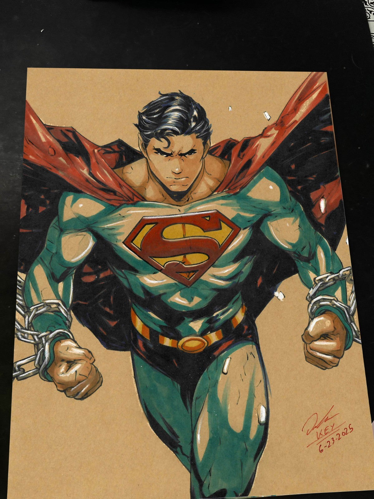 Superman Art Print Signed 8.5x11 | Art by Keyeske