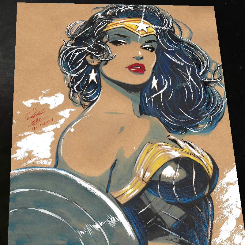 Wonder Woman Art Print Signed 8.5x11 | Art by Keyeske