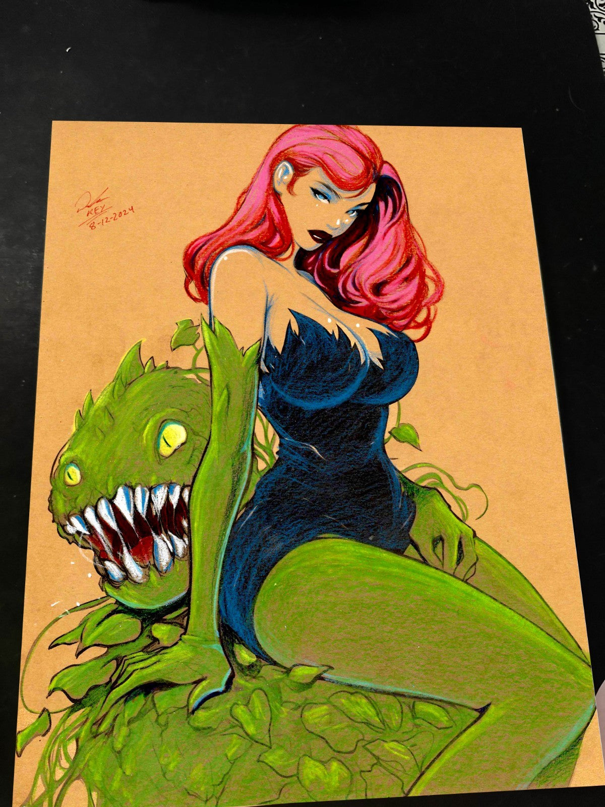 Poison Ivy Art Print Signed 8.5x11 | Art by Keyeske