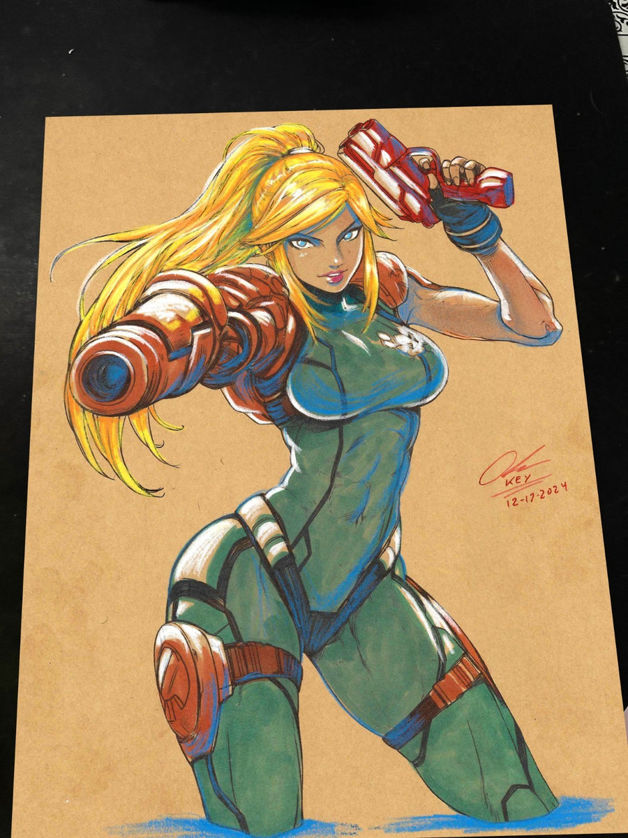 Zero Suit Samus Aran Super Metroid art print by Keyeske