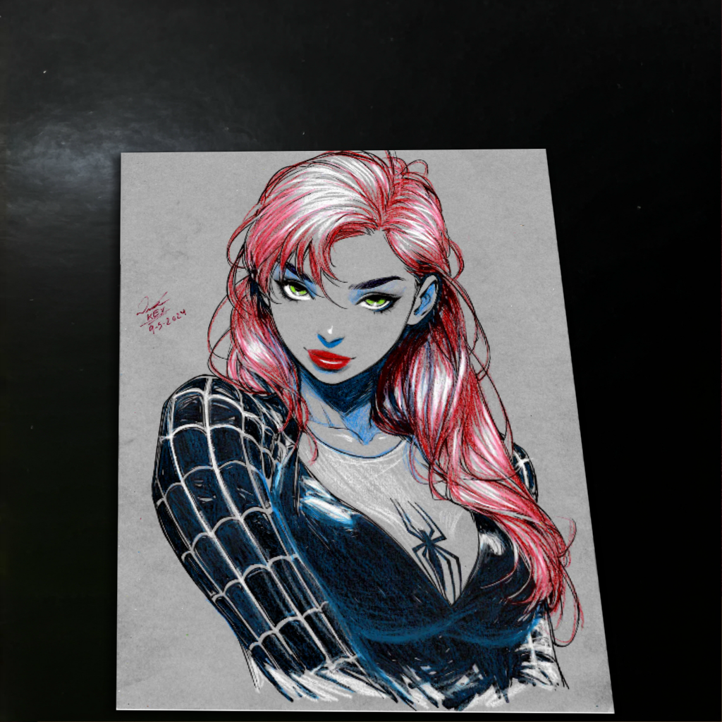 Mary Jane Watson Art Print Signed 8.5x11 | Art by Keyeske