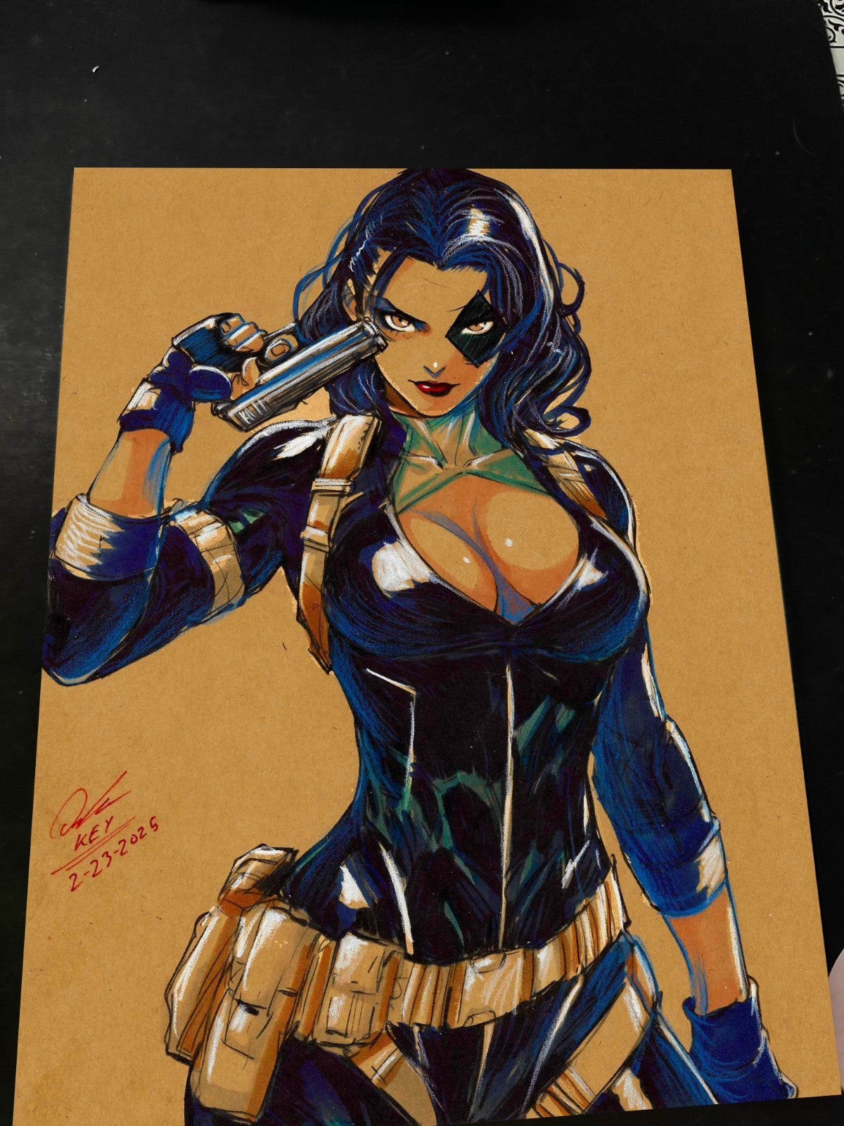 Domino X-Men Art Print Signed 8.5x11 | Art by Keyeske