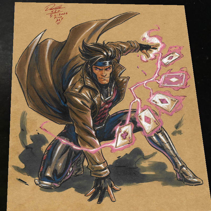 Gambit X-Men Art Print Signed 8.5x11 | Art by Keyeske