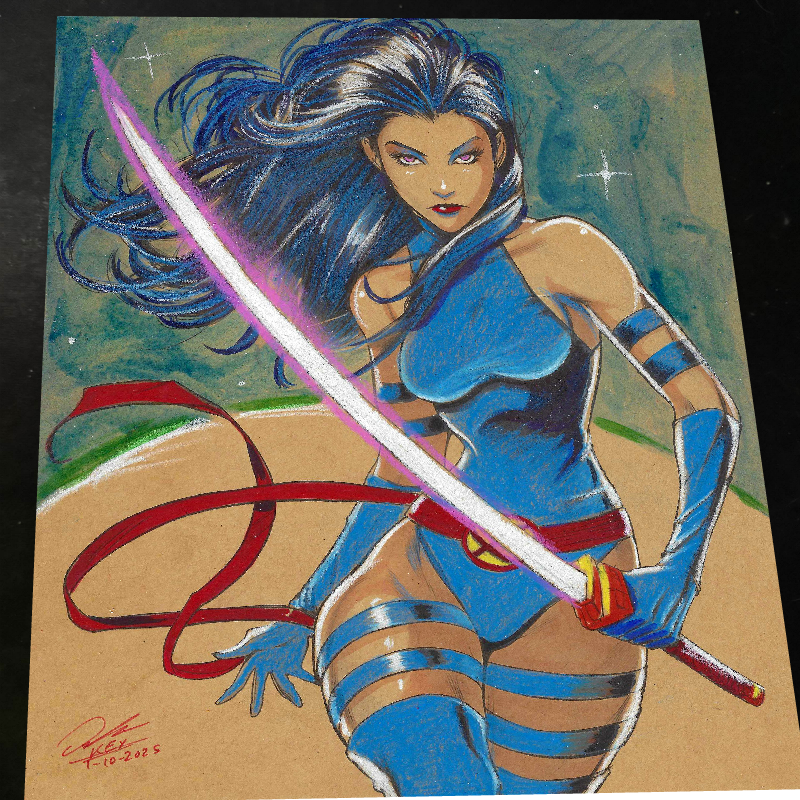 Psylocke - Marvel art print by Keyeske